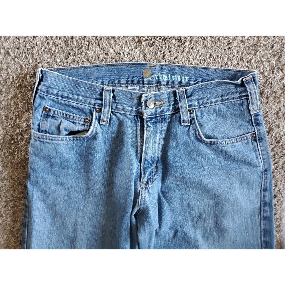 Carhartt B320 WTB Blue Jeans Mens 31x30 Measures 32x29 Relaxed Fit Straight Leg - Picture 2 of 6